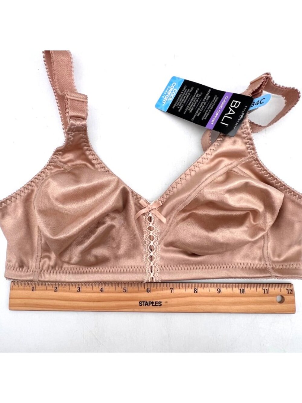Bali Classic Support Nude 34C Bra DF3820 Cool Comfort Moisture-Wicking Adj. New - Picture 10 of 11